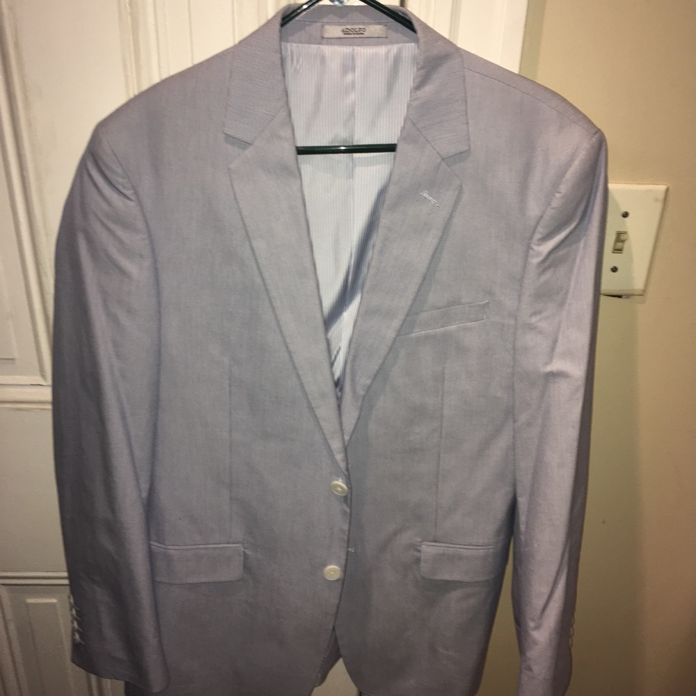 Blue and white striped blazer